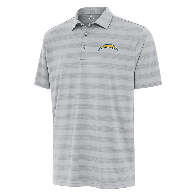 Men's Antigua Gray Los Angeles Chargers  Tunnel Polo