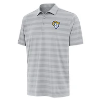 Men's Antigua Gray Los Angeles Rams  Tunnel Polo