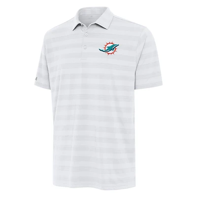 Men's Antigua White Miami Dolphins Tunnel Polo