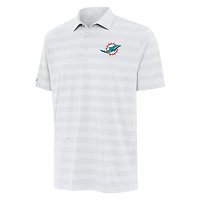Men's Antigua White Miami Dolphins  Tunnel Polo