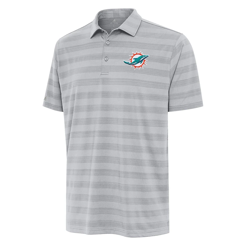Men's Antigua Gray Miami Dolphins Tunnel Polo