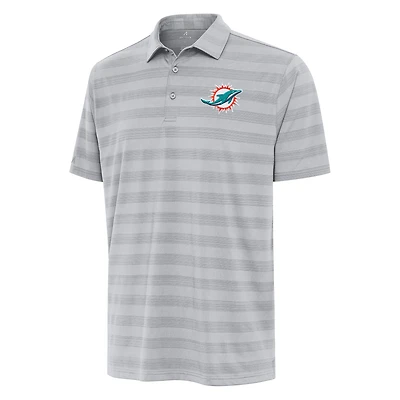 Men's Antigua Gray Miami Dolphins Tunnel Polo