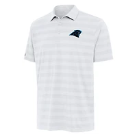 Men's Antigua White Carolina Panthers  Tunnel Polo