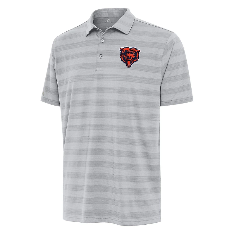 Men's Antigua Gray Chicago Bears Bear Logo Tunnel Polo