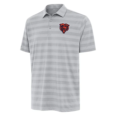 Men's Antigua Gray Chicago Bears Bear Logo Tunnel Polo