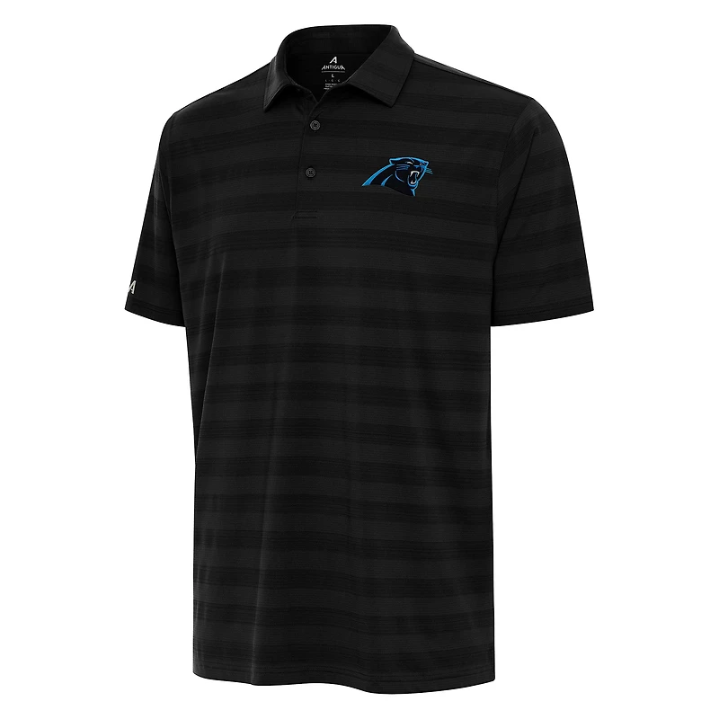 Men's Antigua Black Carolina Panthers Tunnel Polo