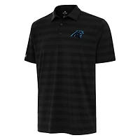 Men's Antigua Black Carolina Panthers  Tunnel Polo