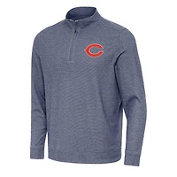 Men's Antigua Heather Navy Chicago Bears Subtle Quarter-Zip Top