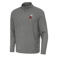 Men's Antigua Heather Black Cleveland Browns Subtle Quarter-Zip Top
