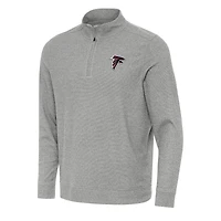Men's Antigua Heather Gray Atlanta Falcons Subtle Quarter-Zip Top