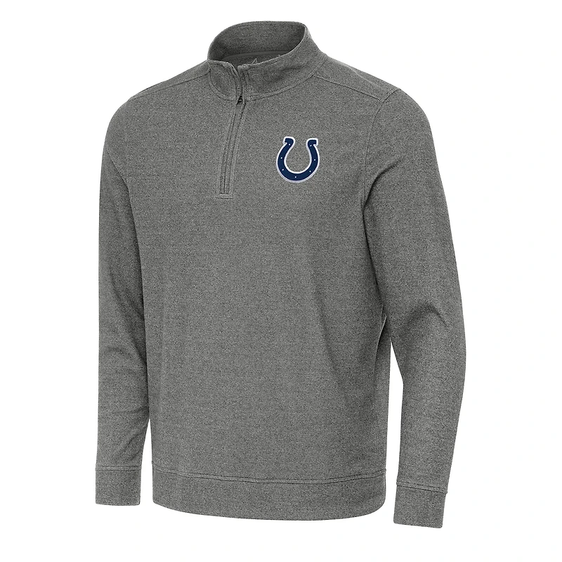 Men's Antigua Heather Black Indianapolis Colts Subtle Quarter-Zip Top