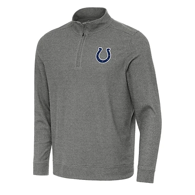 Men's Antigua Heather Black Indianapolis Colts Subtle Quarter-Zip Top
