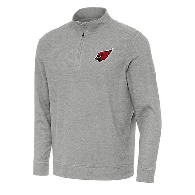 Men's Antigua Heather Gray Arizona Cardinals Subtle Quarter-Zip Top