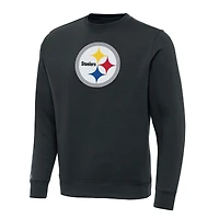 Men's Antigua Charcoal Pittsburgh Steelers Victory Pullover Sweatshirt
