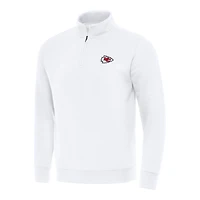 Men's Antigua White Kansas City Chiefs Victory Quarter-Zip Pullover Top