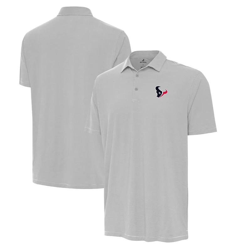 Men's Antigua Gray/White Houston Texans Twine Performance Polo