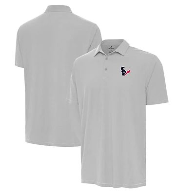 Men's Antigua Gray/White Houston Texans Twine Performance Polo