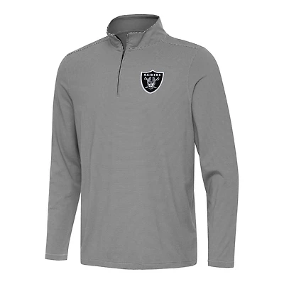 Men's Antigua  Black/White Las Vegas Raiders Twine Quarter-Zip Jacket