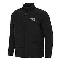 Men's Antigua  Black New England Patriots Swelter Full-Zip Jacket