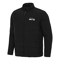 Men's Antigua  Black Seattle Seahawks Swelter Full-Zip Jacket