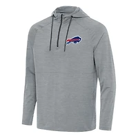 Men's Antigua  Heather Gray Buffalo Bills Spikes Quarter-Zip Pullover Hoodie