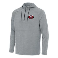 Men's Antigua  Heather Gray San Francisco 49ers Spikes Quarter-Zip Pullover Hoodie