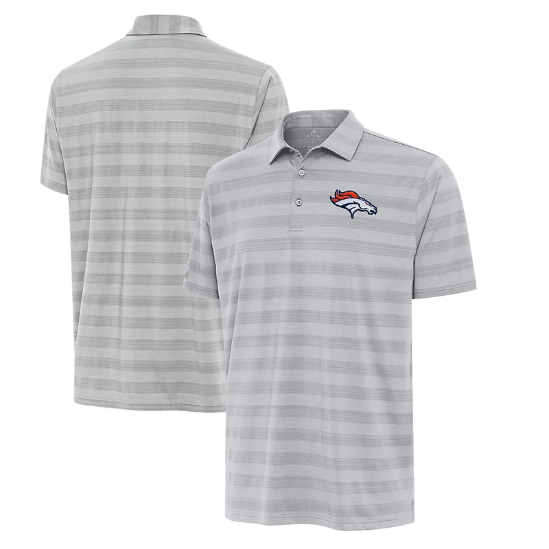 Men's Antigua Gray Denver Broncos Big & Tall Tunnel Polo