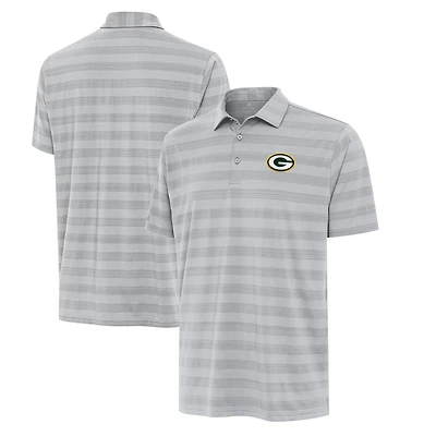 Men's Antigua Gray Green Bay Packers Big & Tall Tunnel Polo