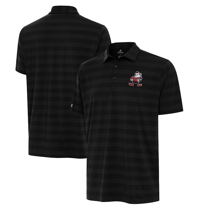 Men's Antigua Black Cleveland Browns Big & Tall Tunnel Polo