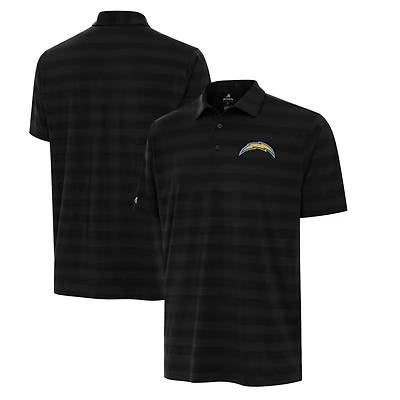 Men's Antigua Black Los Angeles Chargers Big & Tall Tunnel Polo
