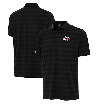 Men's Antigua Black Kansas City Chiefs Big & Tall Tunnel Polo