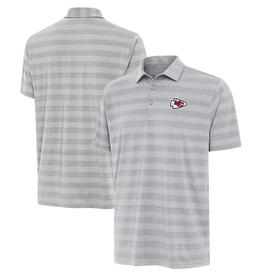 Men's Antigua Gray Kansas City Chiefs Big & Tall Tunnel Polo