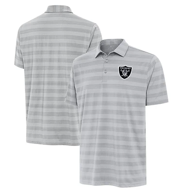 Men's Antigua Gray Las Vegas Raiders Big & Tall Tunnel Polo