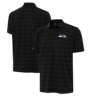 Men's Antigua Black Seattle Seahawks Big & Tall Tunnel Polo