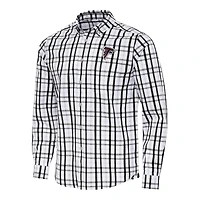 Men's Antigua /Gray Atlanta Falcons Tending Woven Tri-Blend Long Sleeve Button-Down Shirt
