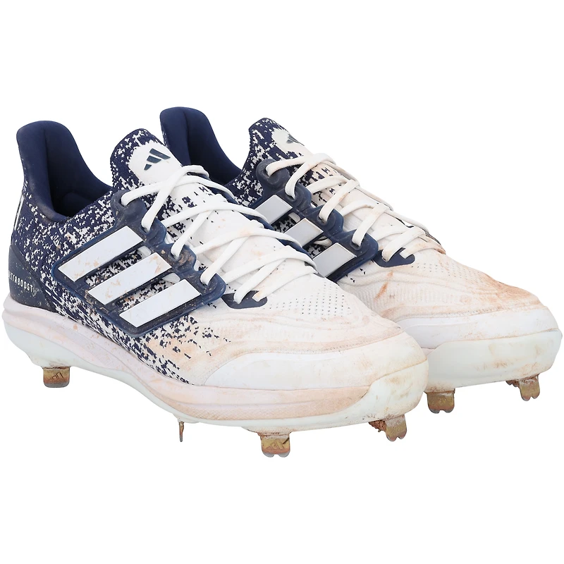 Anthony Volpe New York Yankees Game-Used White/Navy adidas Cleats vs. Atlanta Braves on June 23, 2024