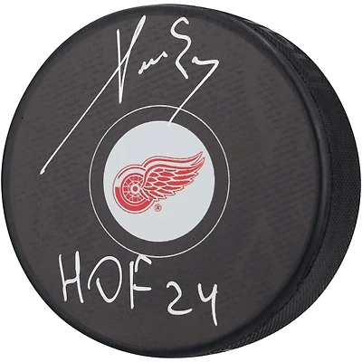 Pavel Datsyuk Detroit Red Wings Autographed Hockey Puck with "HOF 24" Inscription