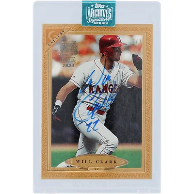 Will Clark Texas Rangers Autographed 2024 Topps Archives Gallery #NNO #1/1 Card