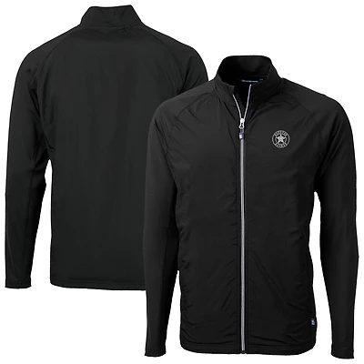 Men's Cutter & Buck Black Houston Astros Adapt Eco Knit Hybrid Recycled Full-Zip Jacket