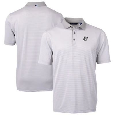 Men's Cutter & Buck Gray/White Baltimore Orioles Virtue Eco Pique Micro Stripe Recycled DryTec Polo
