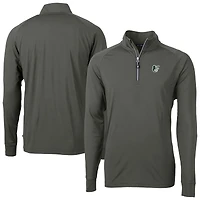 Men's Cutter & Buck Olive Baltimore Orioles Adapt Eco Raglan Quarter-Zip Top