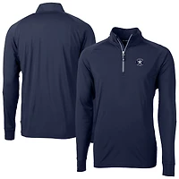 Men's Cutter & Buck Navy Houston Astros Adapt Eco Raglan Quarter-Zip Top