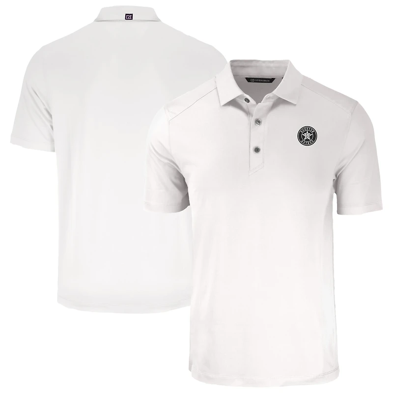 Men's Cutter & Buck White Houston Astros Forge Eco Stretch Recycled Polo