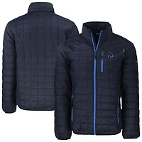 Men's Cutter & Buck Navy Boston Red Sox Rainier PrimaLoft® Eco Insulated Full-Zip Hoodie Puffer Jacket