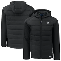 Men's Cutter & Buck Black Cleveland Guardians Evoke Hybrid Eco Softshell Recycled Full-Zip Jacket