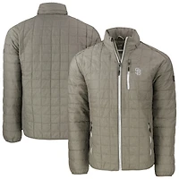 Men's Cutter & Buck Pewter San Diego Padres Rainier PrimaLoft® Eco Insulated Full-Zip Hoodie Puffer Jacket