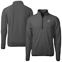 Men's Cutter & Buck Gray Los Angeles Dodgers Cascade Eco Fleece Quarter-Zip Jacket