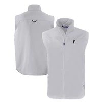 Men's Cutter & Buck Gray Pittsburgh Pirates Charter Eco Recycled Full-Zip Vest
