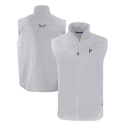 Men's Cutter & Buck Gray Pittsburgh Pirates Charter Eco Recycled Full-Zip Vest