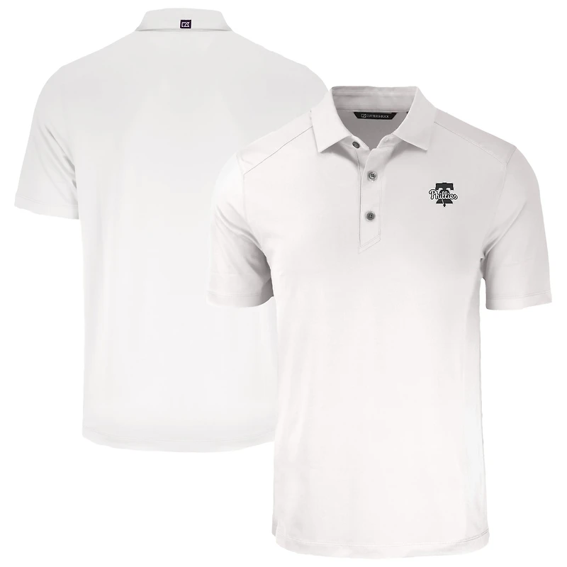 Men's Cutter & Buck White Philadelphia Phillies Forge Eco Recycled Polo
